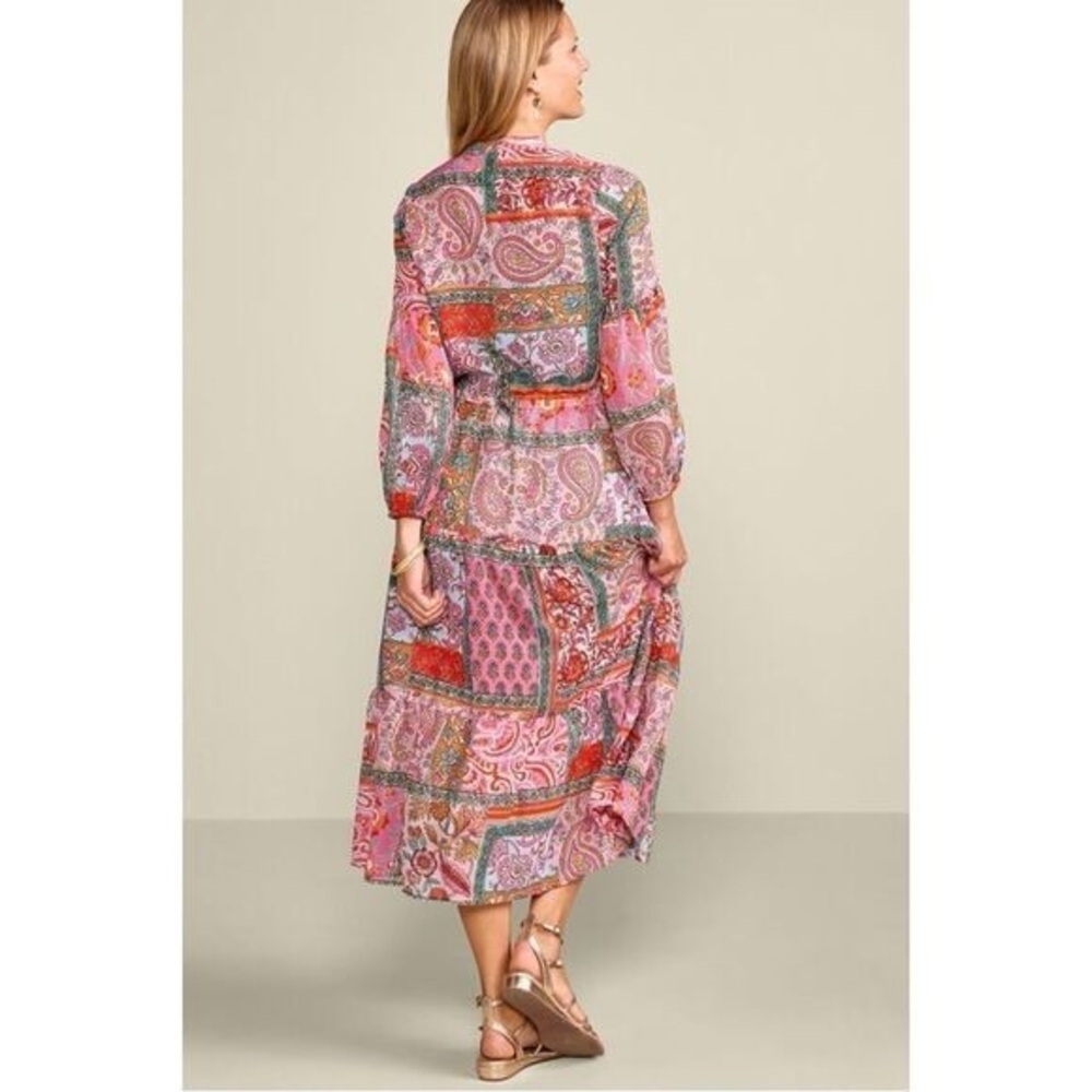 Soft Surroundings Patchwork Paisley Midi Dress Bo… - image 4